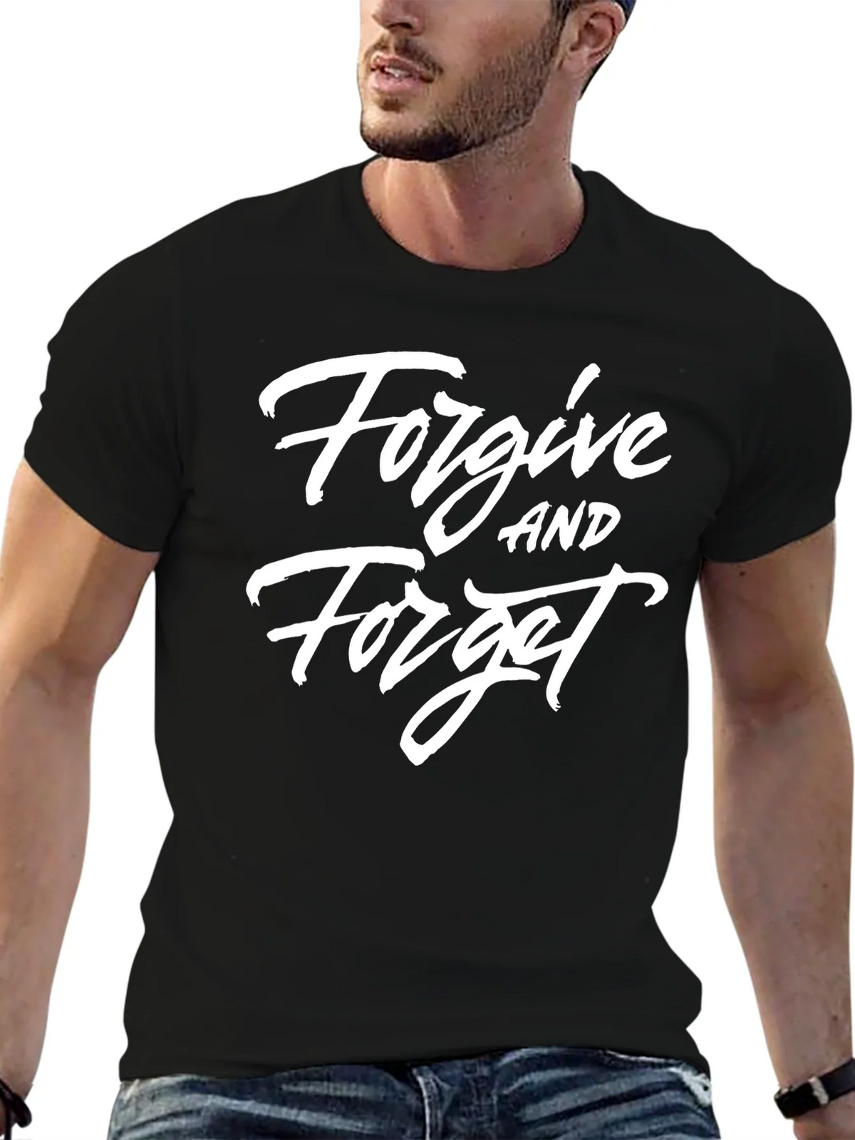 Forgive and Forget Black Graphic Tee product image 5