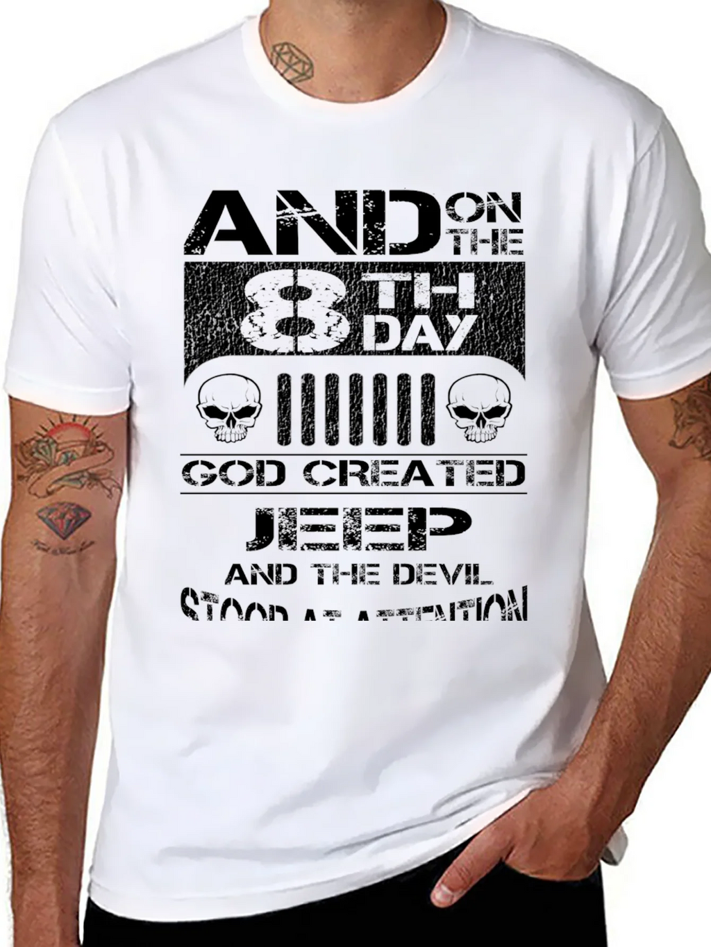 Jeep God Created Graphic T-Shirt - Mens Black Tee product image 7