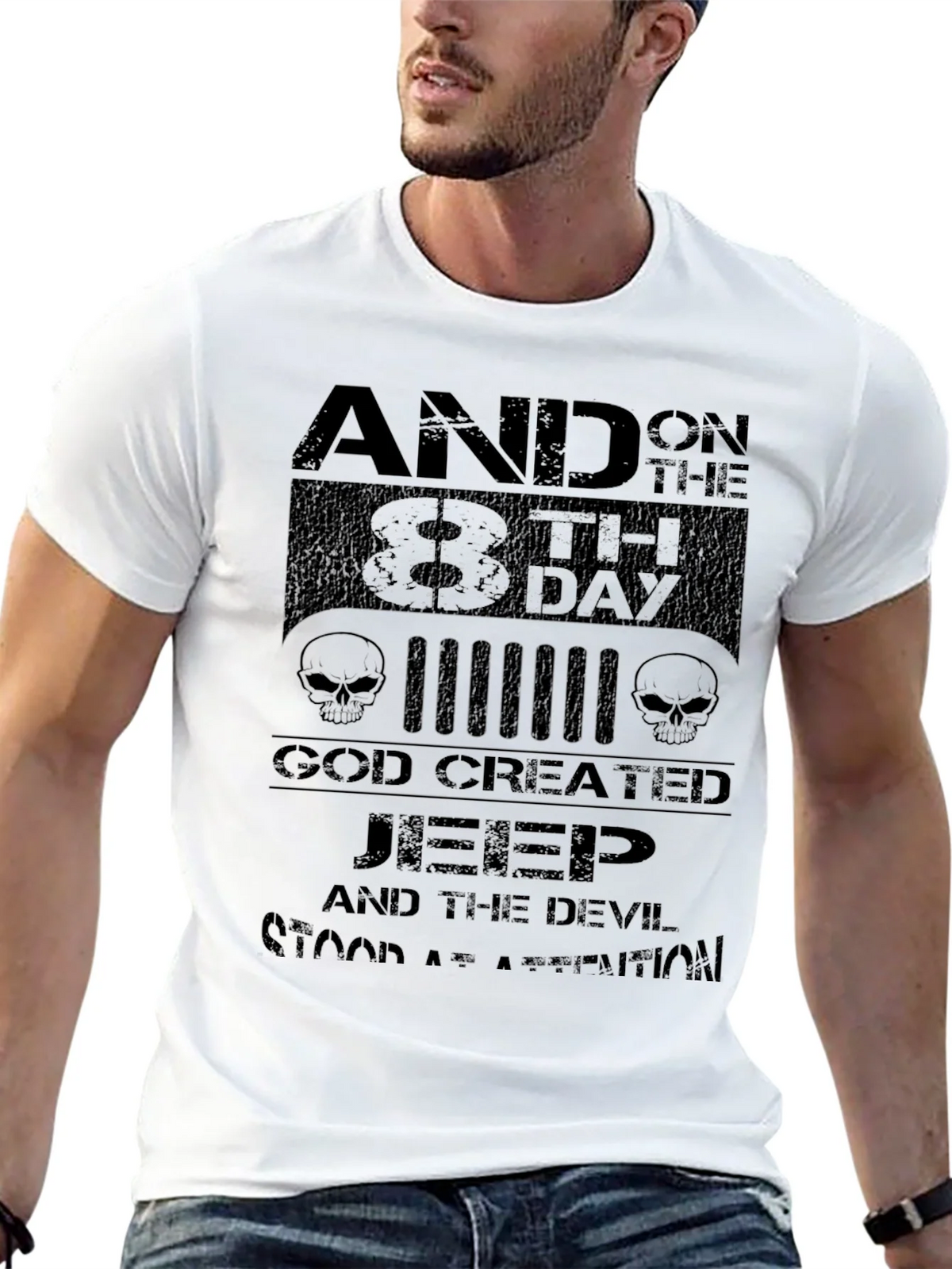 Jeep God Created Graphic T-Shirt - Mens Black Tee product image 12