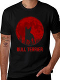 Bull Terrier Moon Silhouette Graphic T-Shirt product image 1