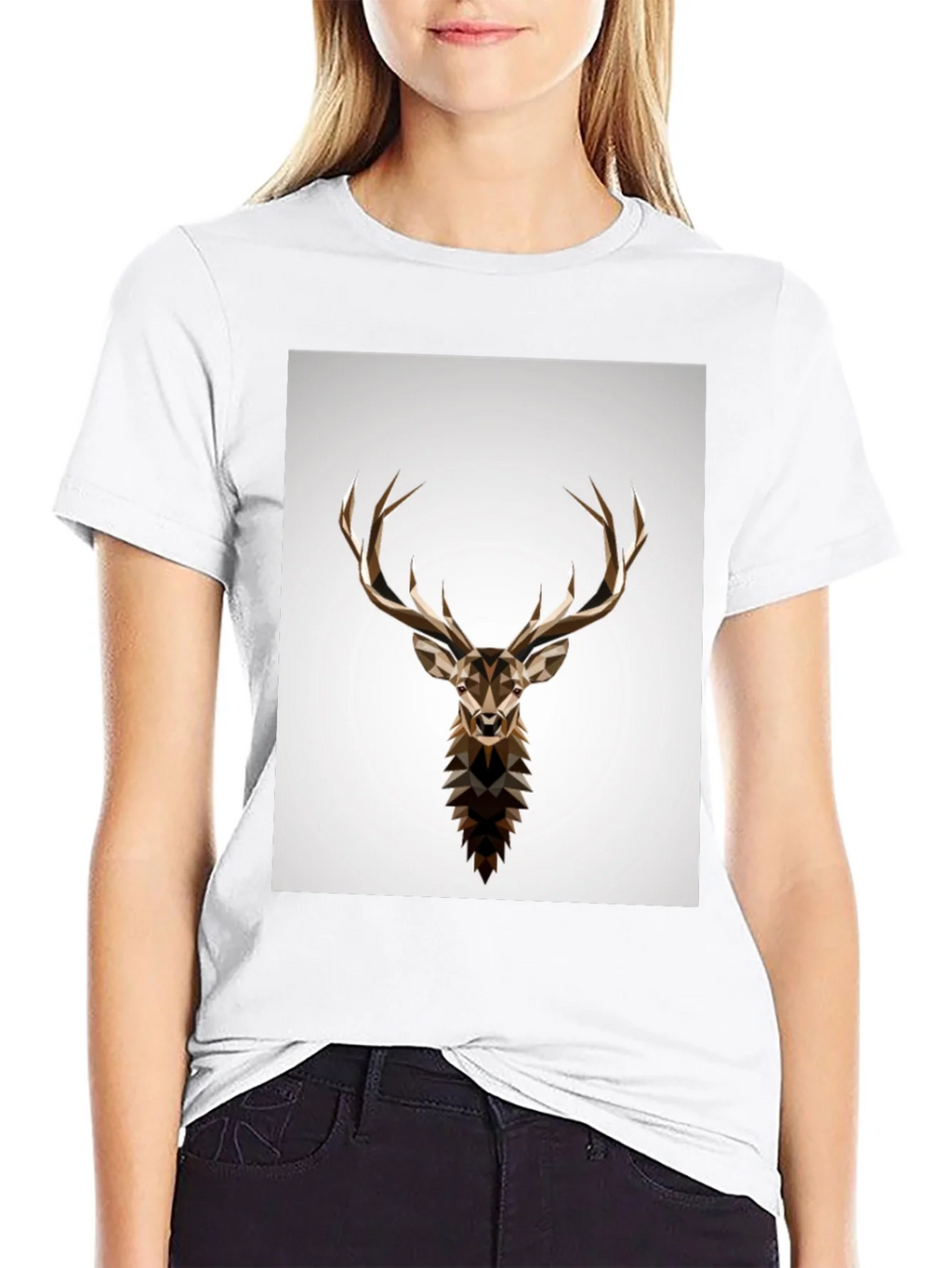 Geometric Deer Head Graphic T-Shirt product image 8