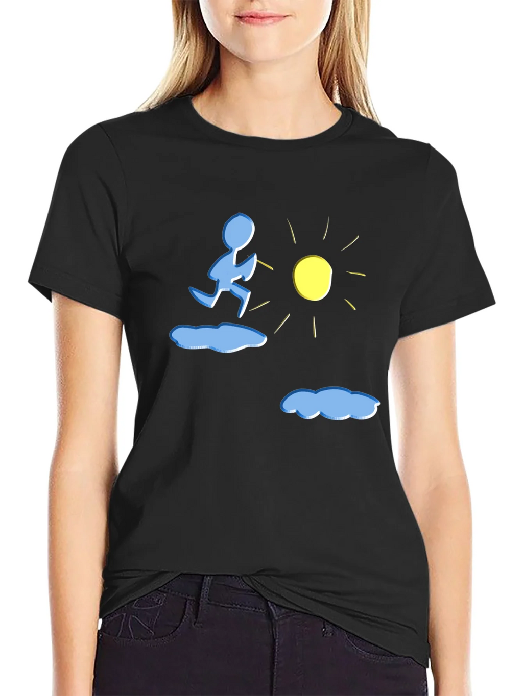 Running to the Sun Black Graphic Tee product image 2