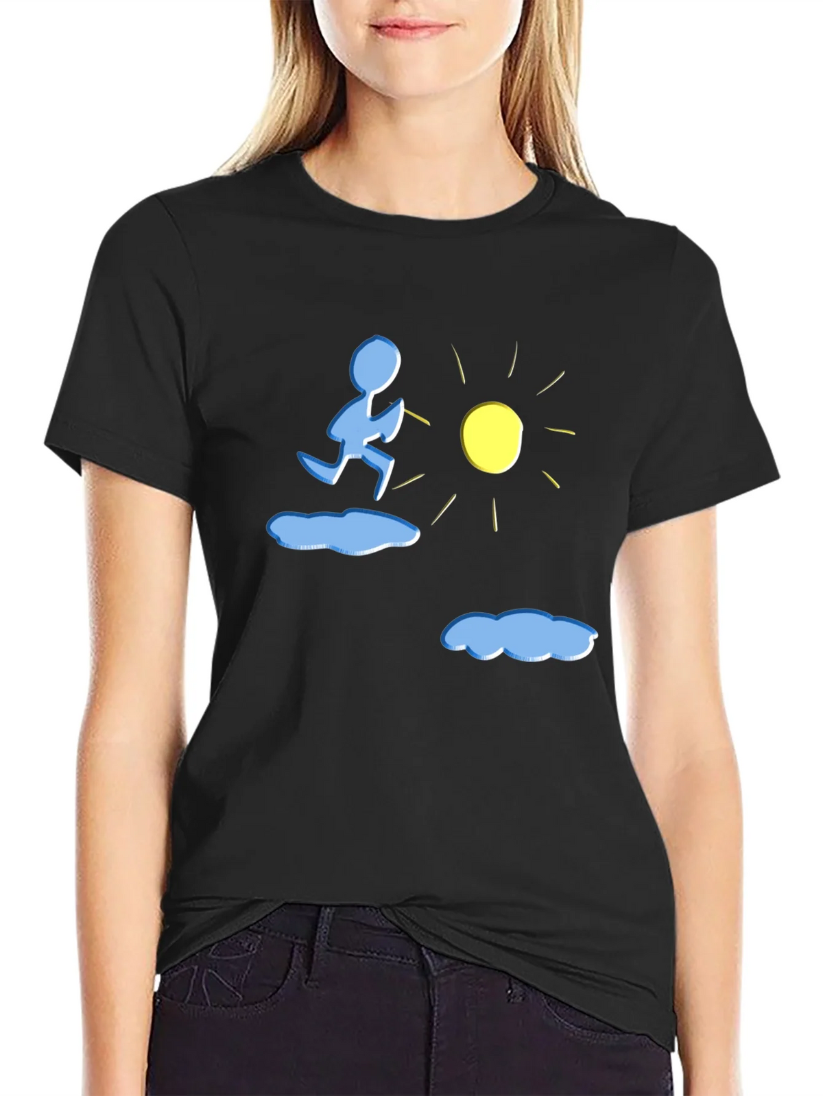 Running to the Sun Black Graphic Tee product image 2