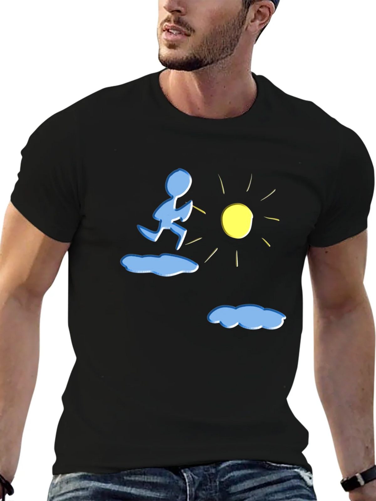 Running to the Sun Black Graphic Tee product image 6
