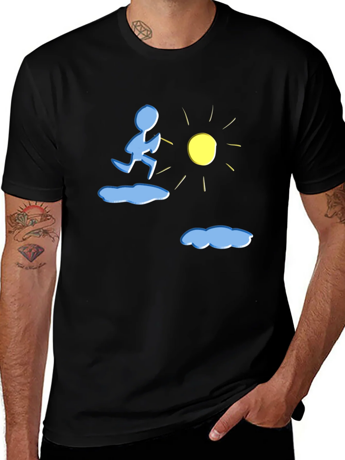 Running to the Sun Black Graphic Tee product image 1