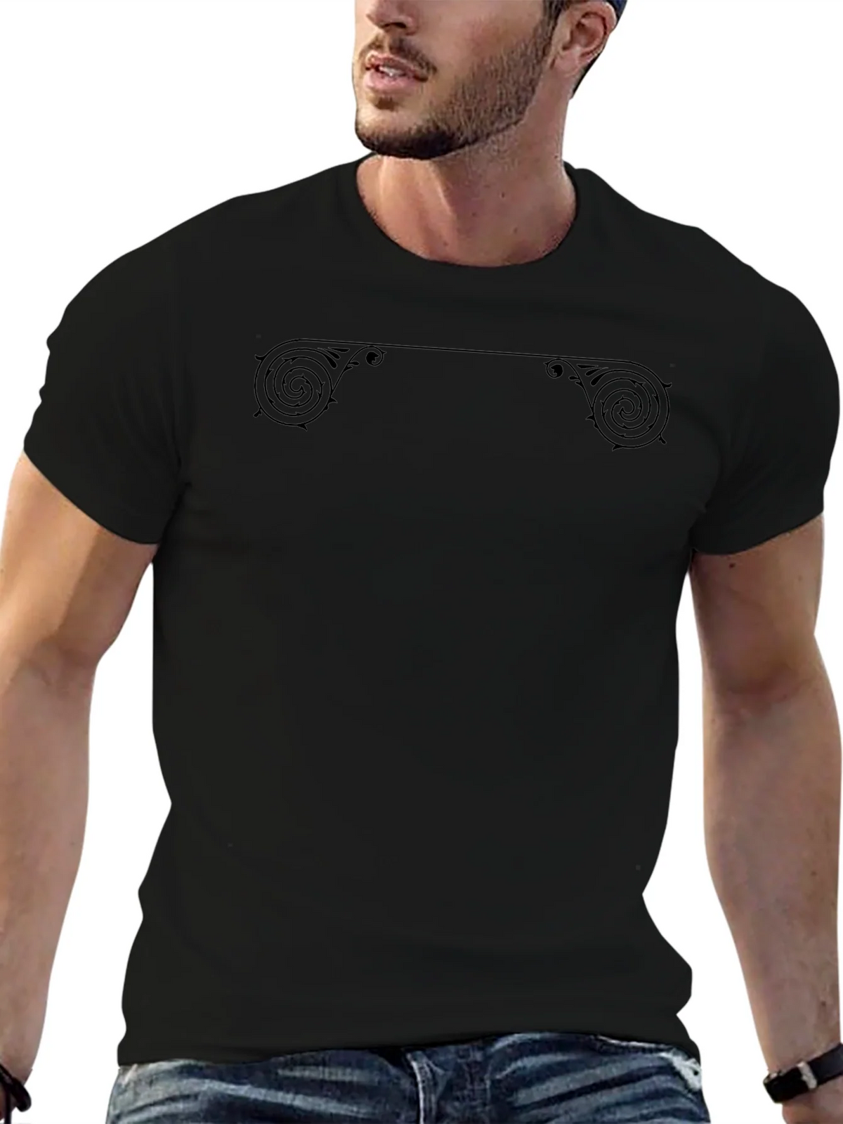 Ornate Scrollwork Black T-Shirt product image 6