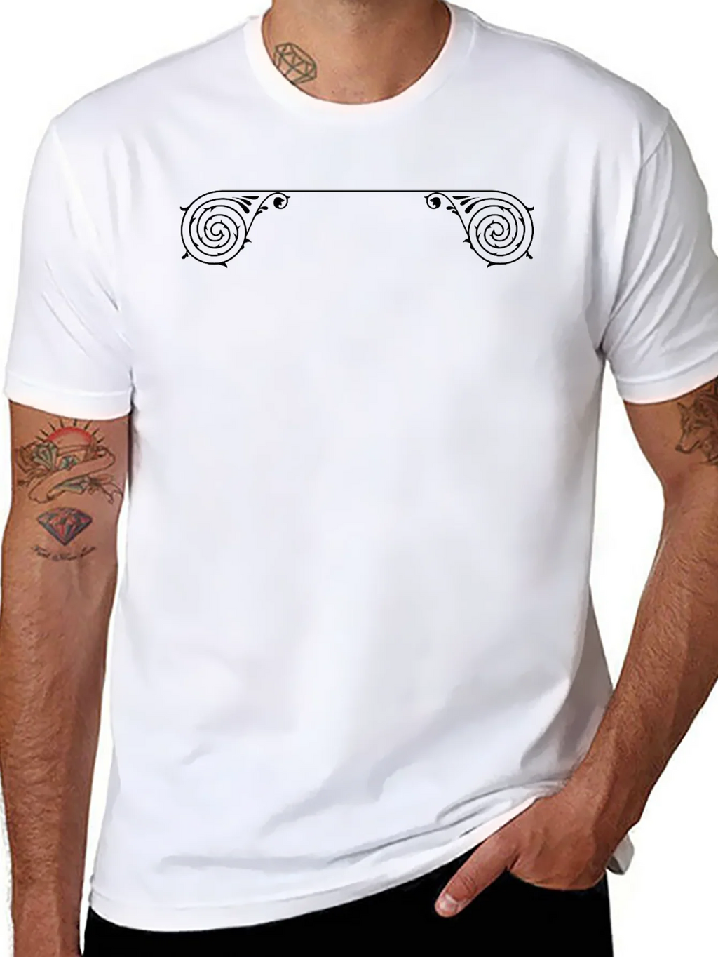 Ornate Scrollwork Black T-Shirt product image 7