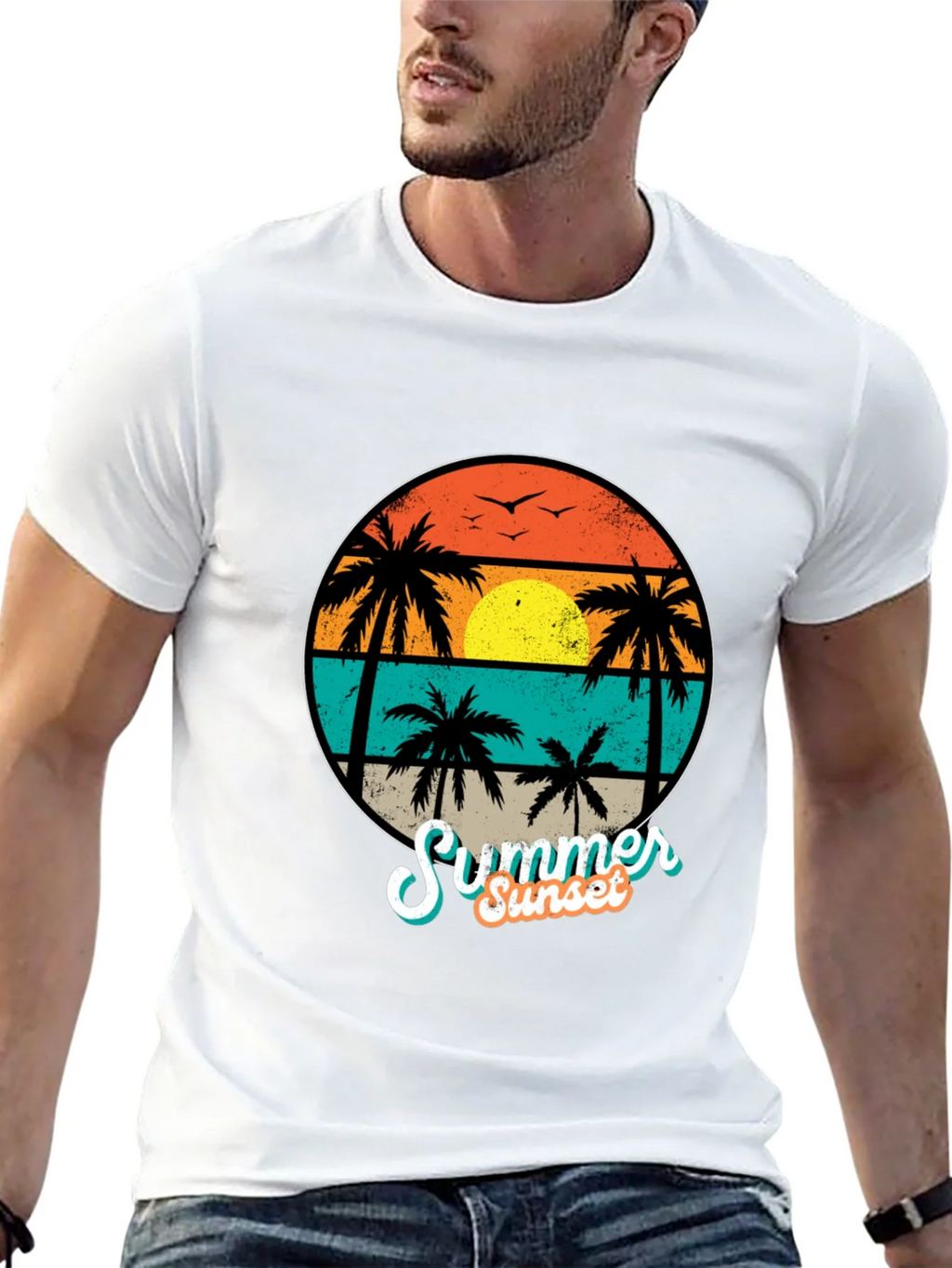Retro Summer Sunset T-Shirt product image 9