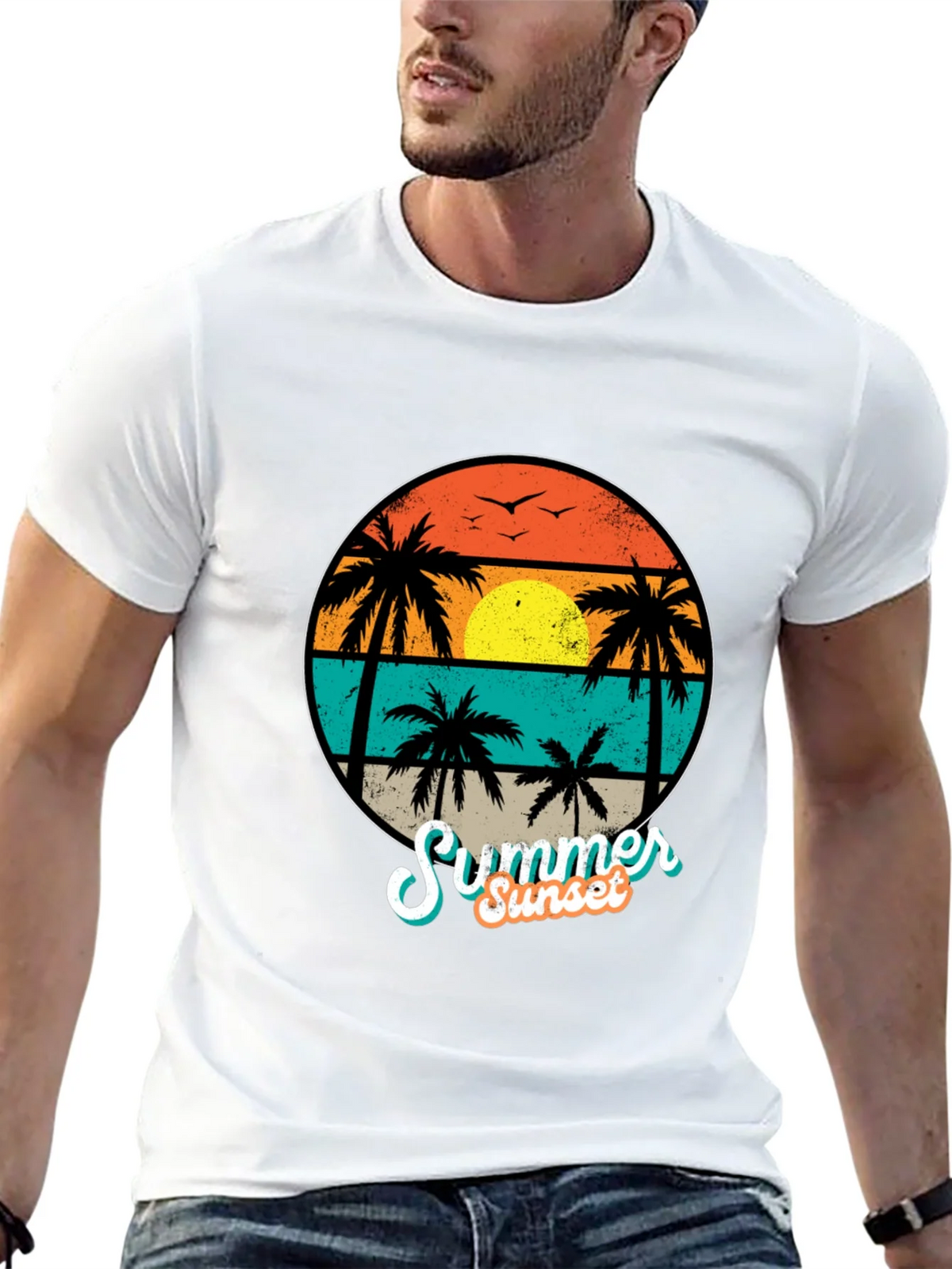 Retro Summer Sunset T-Shirt product image 9