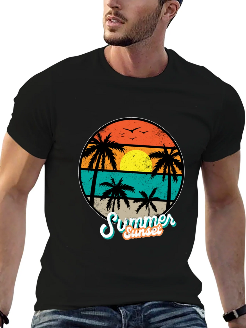 Retro Summer Sunset T-Shirt product image 5