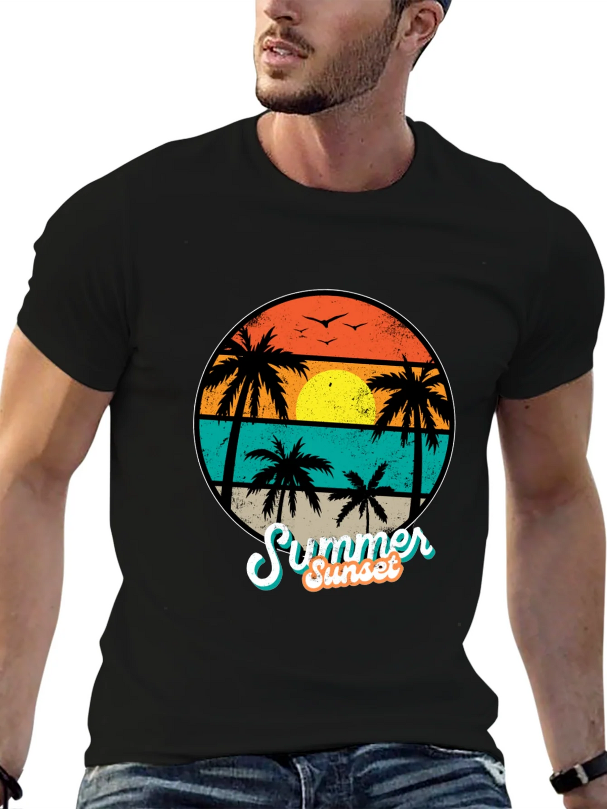 Retro Summer Sunset T-Shirt product image 5