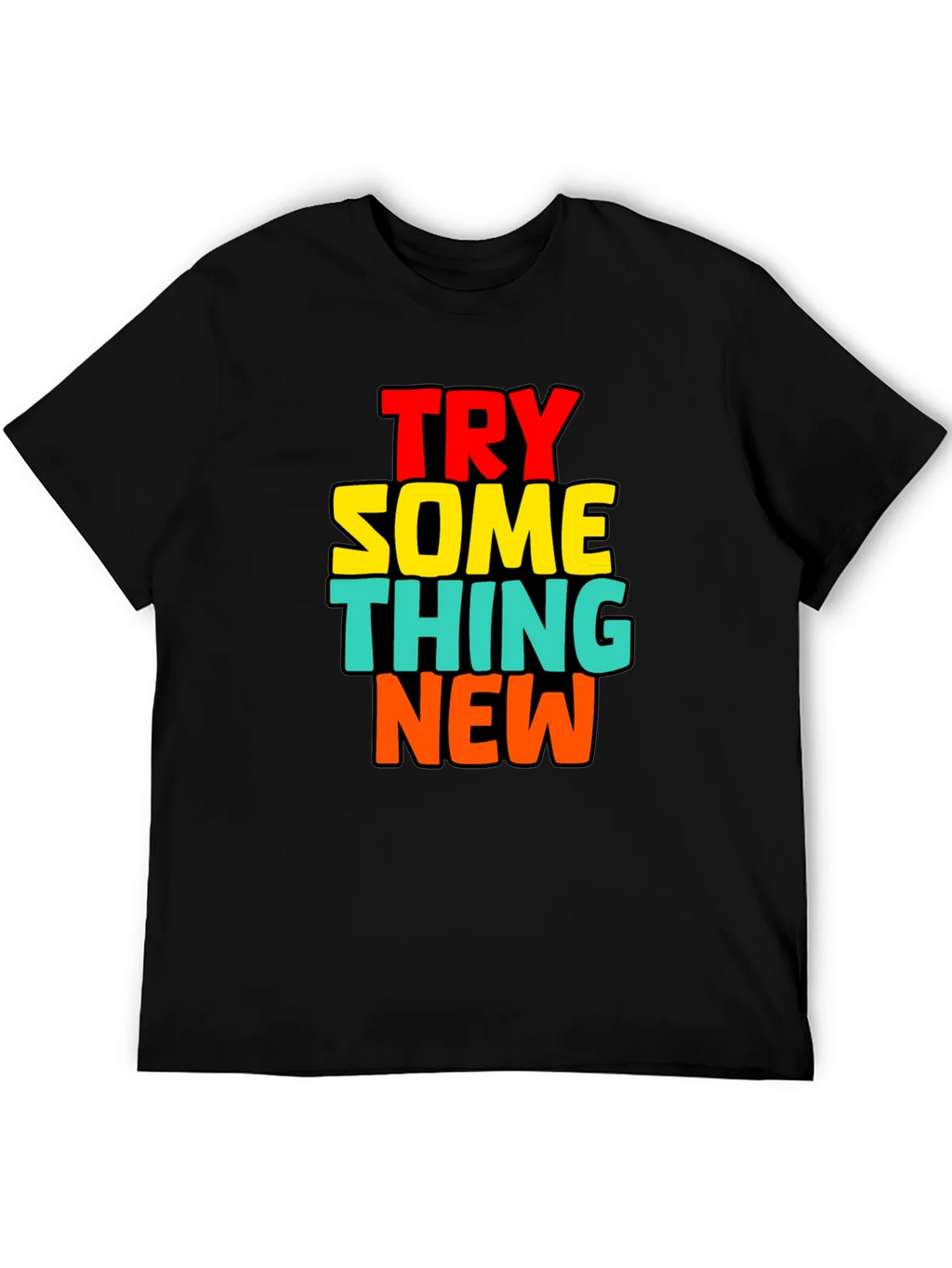 Try Something New Black Cotton Graphic Tee product image 4