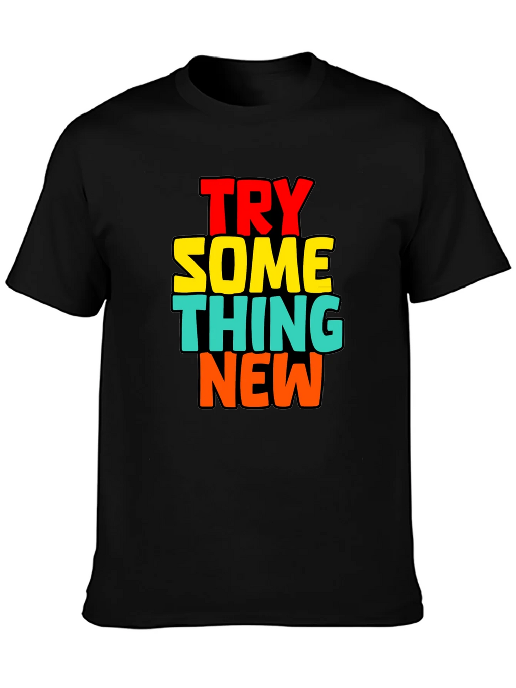 Try Something New Black Cotton Graphic Tee product image 2