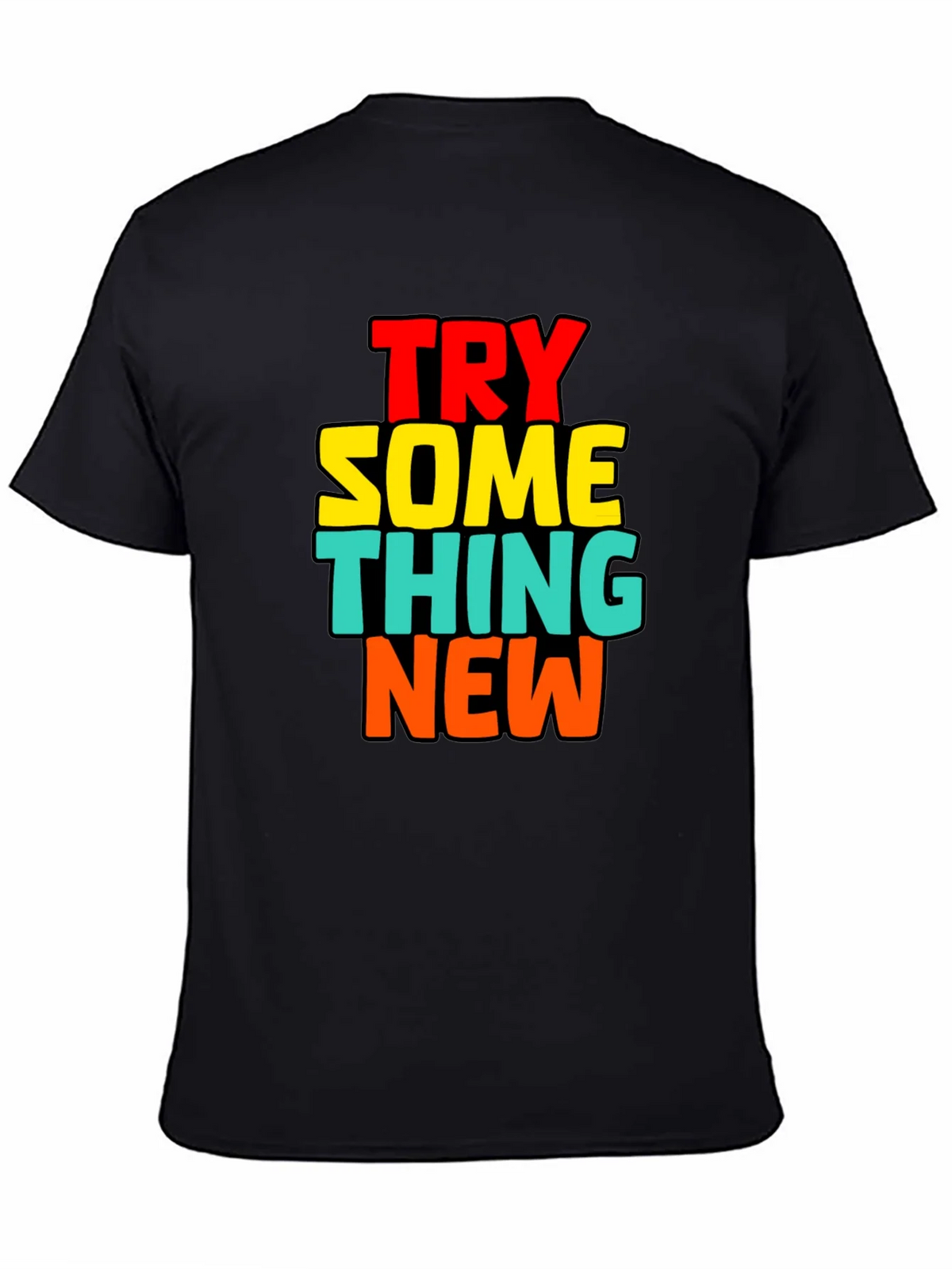 Try Something New Black Cotton Graphic Tee product image 3
