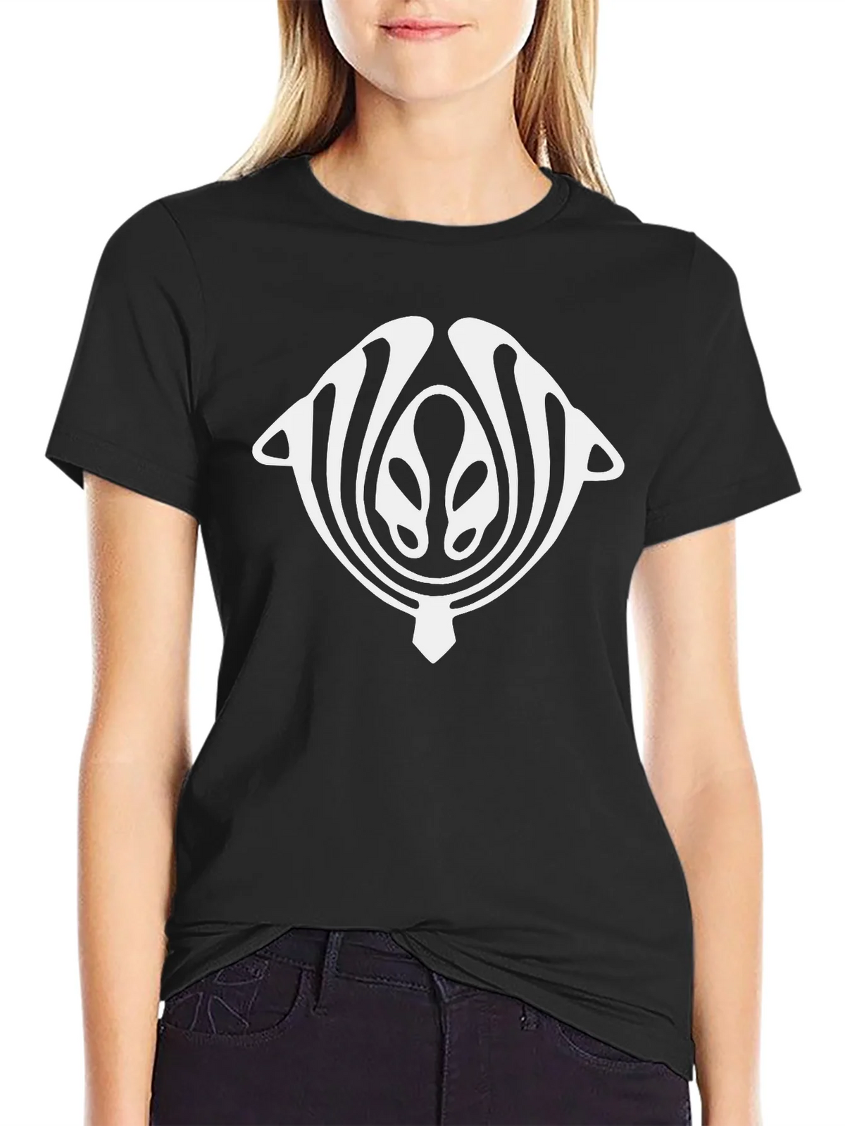 Abstract Design Black Cotton Graphic Tee product image 2