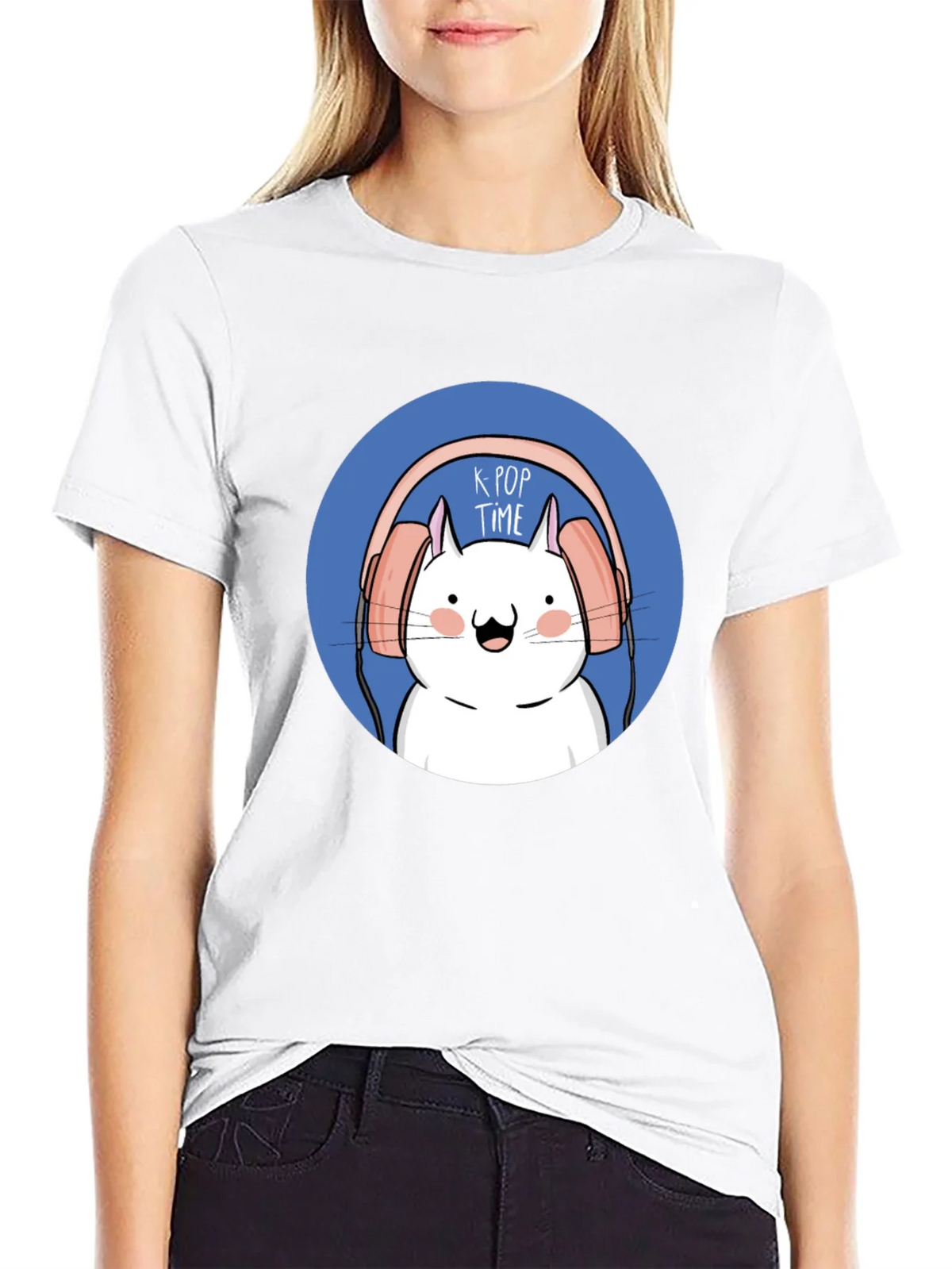 K-Pop Time Cartoon Cat Graphic Tee product image 8