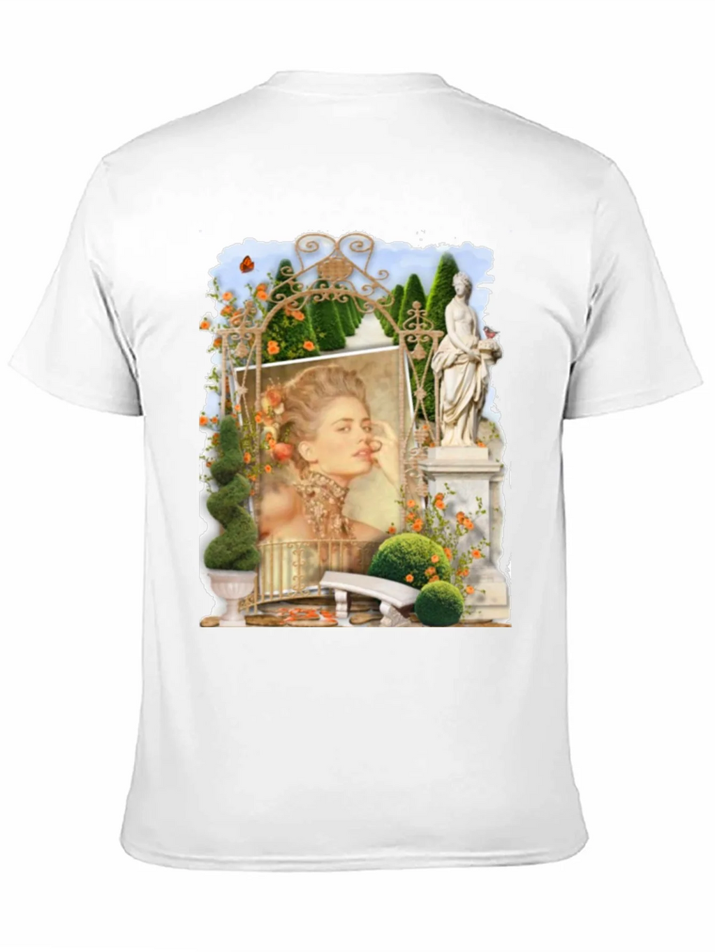 Elegant Garden Portrait Black T-Shirt product image 4