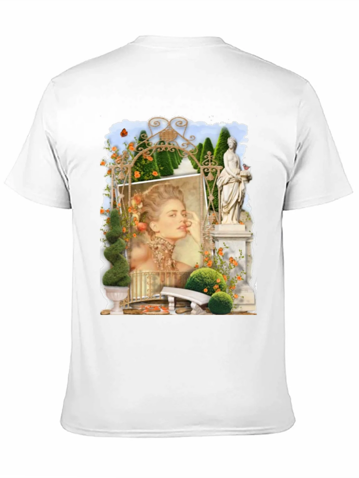 Elegant Garden Portrait Black T-Shirt product image 4