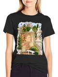 Elegant Garden Portrait Black T-Shirt product image 1