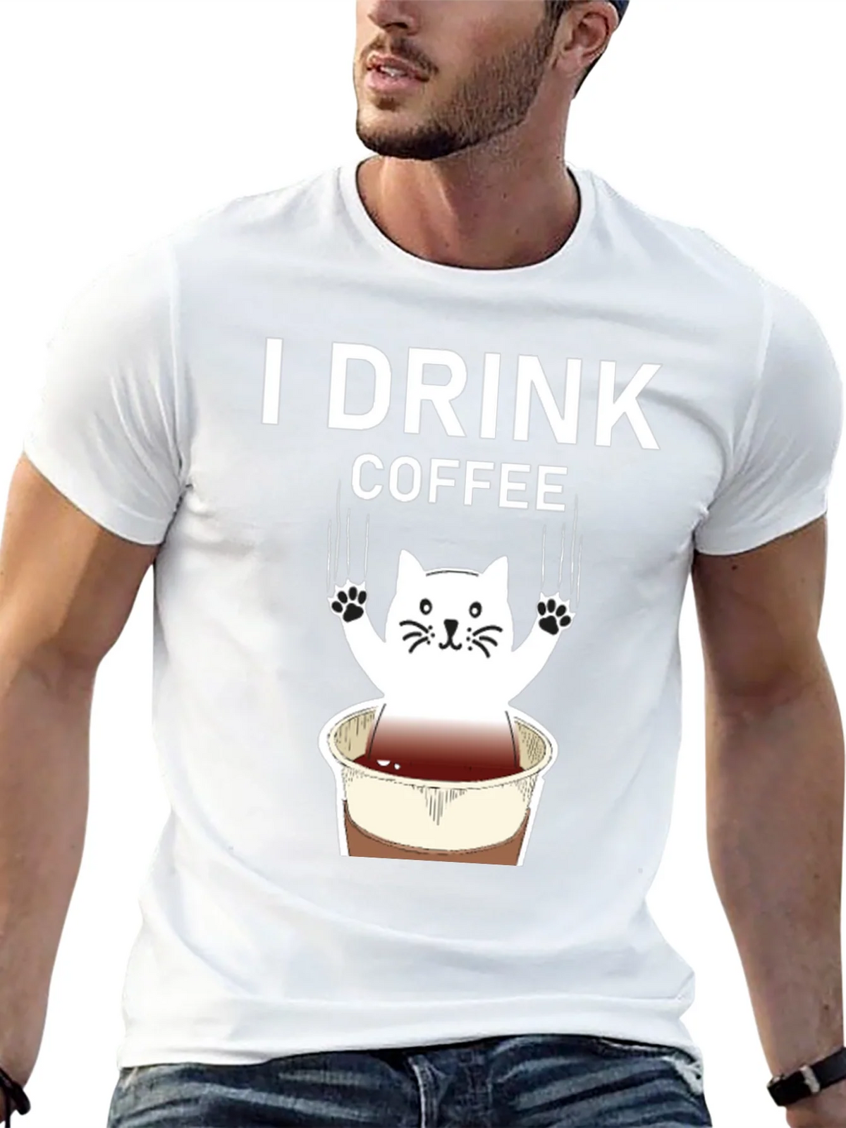 I Drink Coffee Cat Graphic Tee product image 12