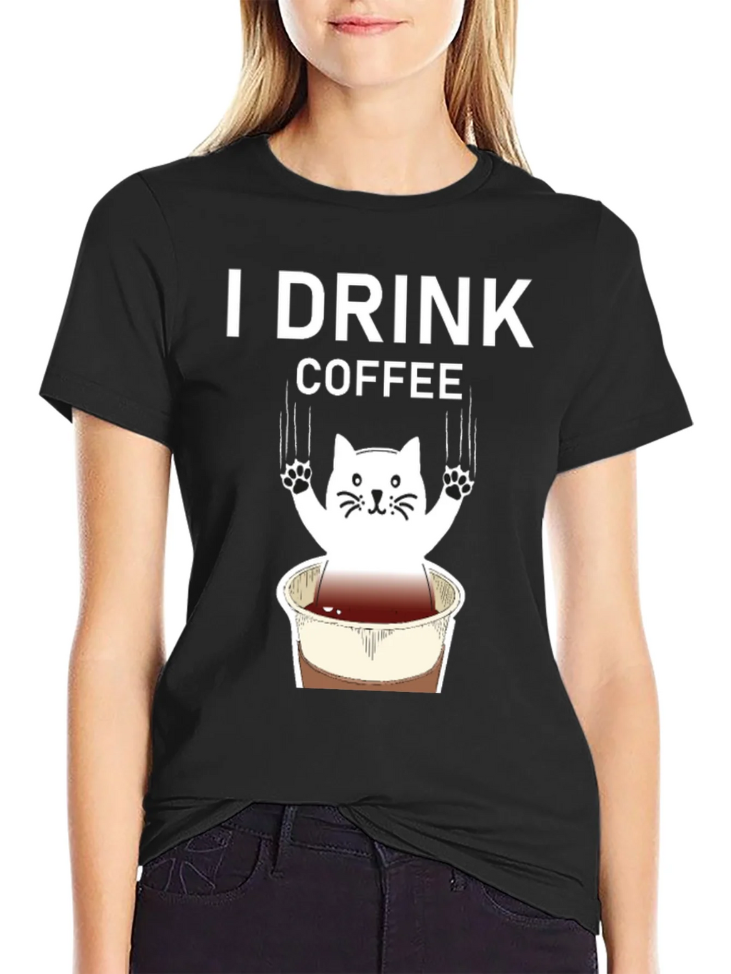 I Drink Coffee Cat Graphic Tee product image 2
