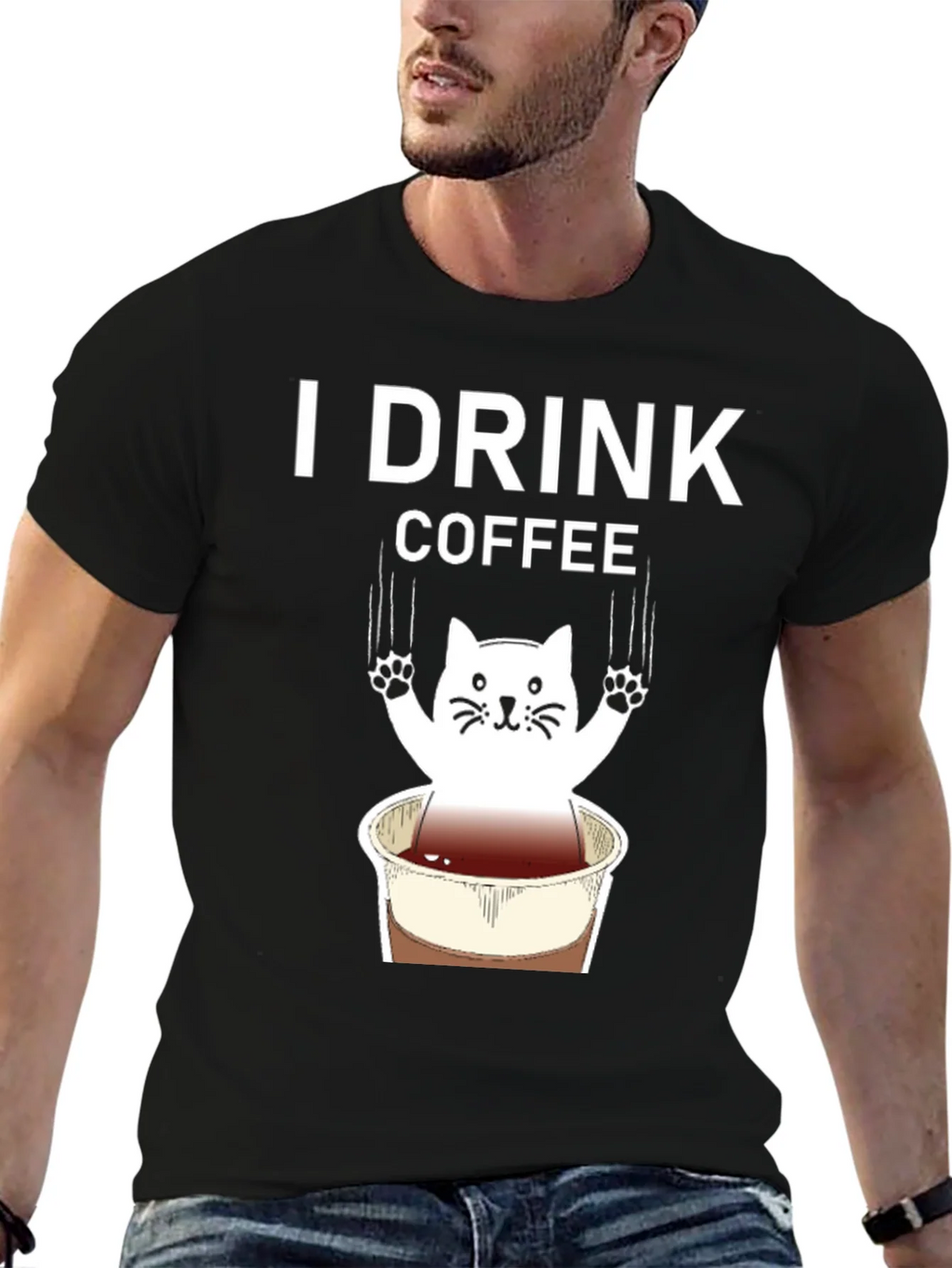 I Drink Coffee Cat Graphic Tee product image 6