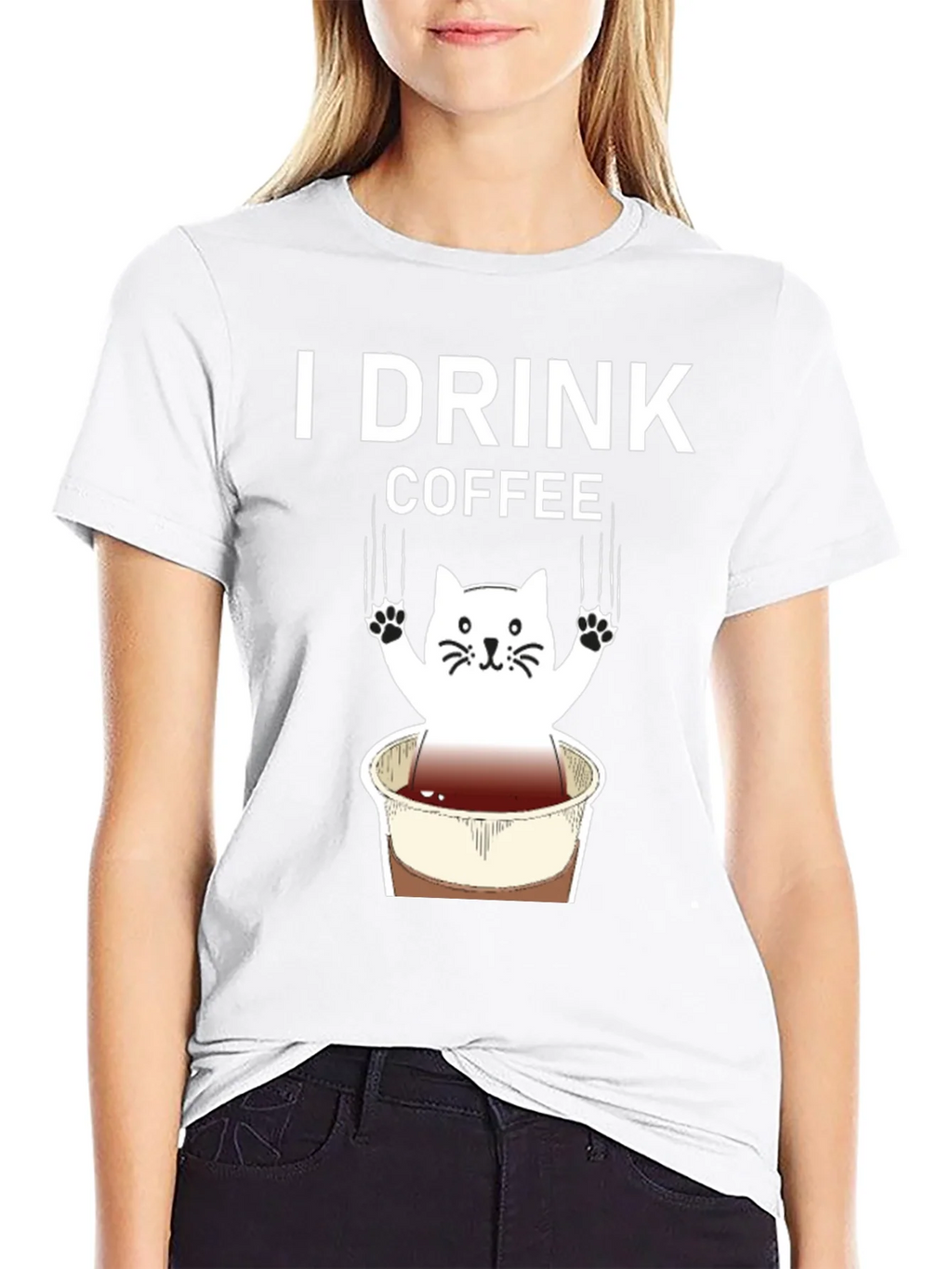 I Drink Coffee Cat Graphic Tee product image 8