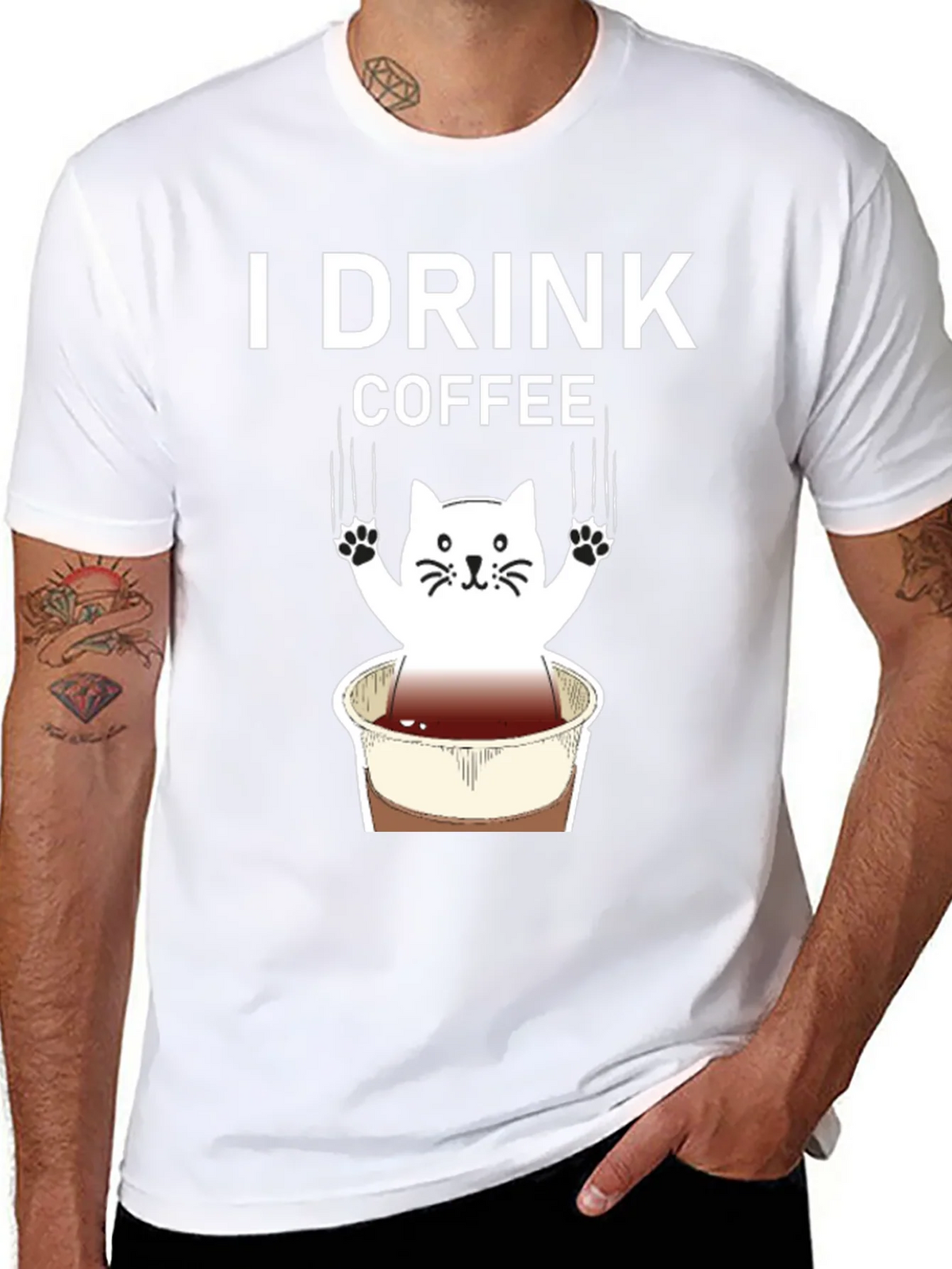 I Drink Coffee Cat Graphic Tee product image 7