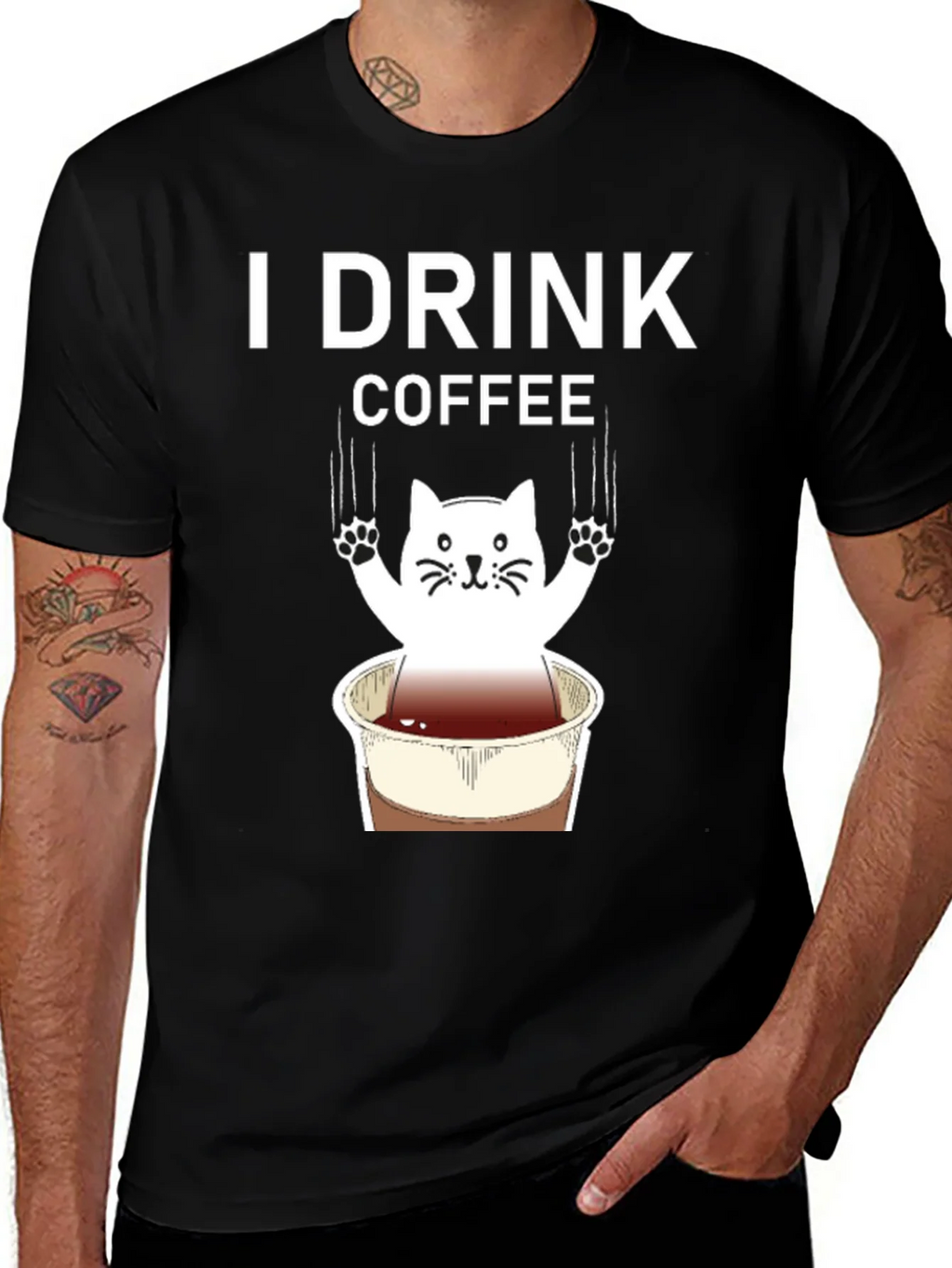 I Drink Coffee Cat Graphic Tee product image 1