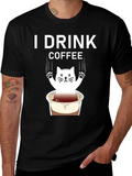 I Drink Coffee Cat Graphic Tee product image 1