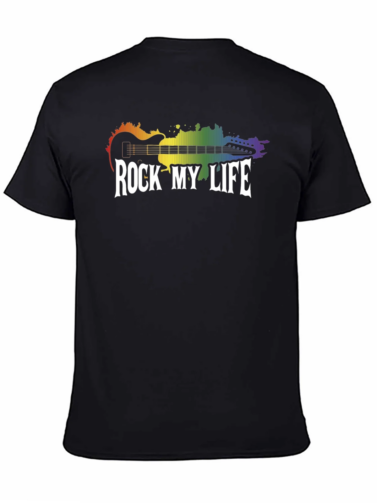 Rock My Life Graphic Tee - Rainbow Guitar Design product image 4