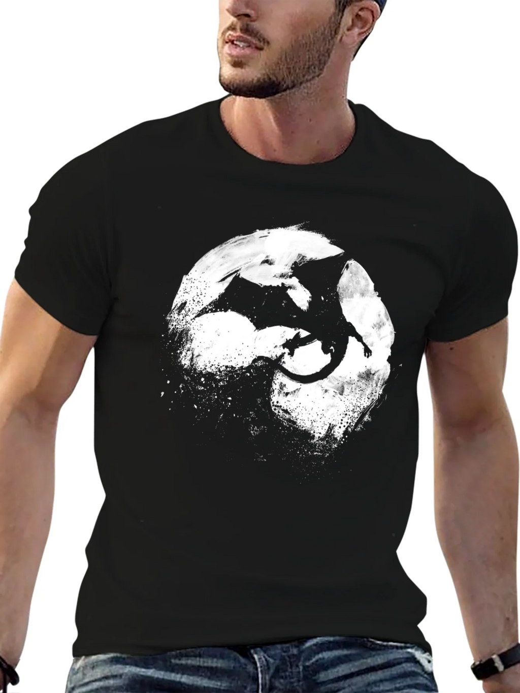 Dragon Silhouette T-Shirt - Black product image 6