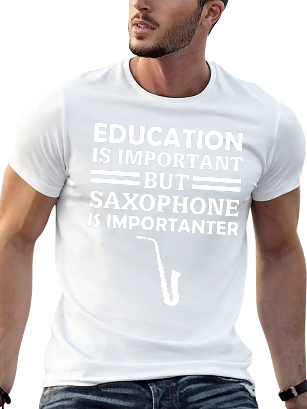 Education is Important Saxophone is Importanter T-Shirt product image 6