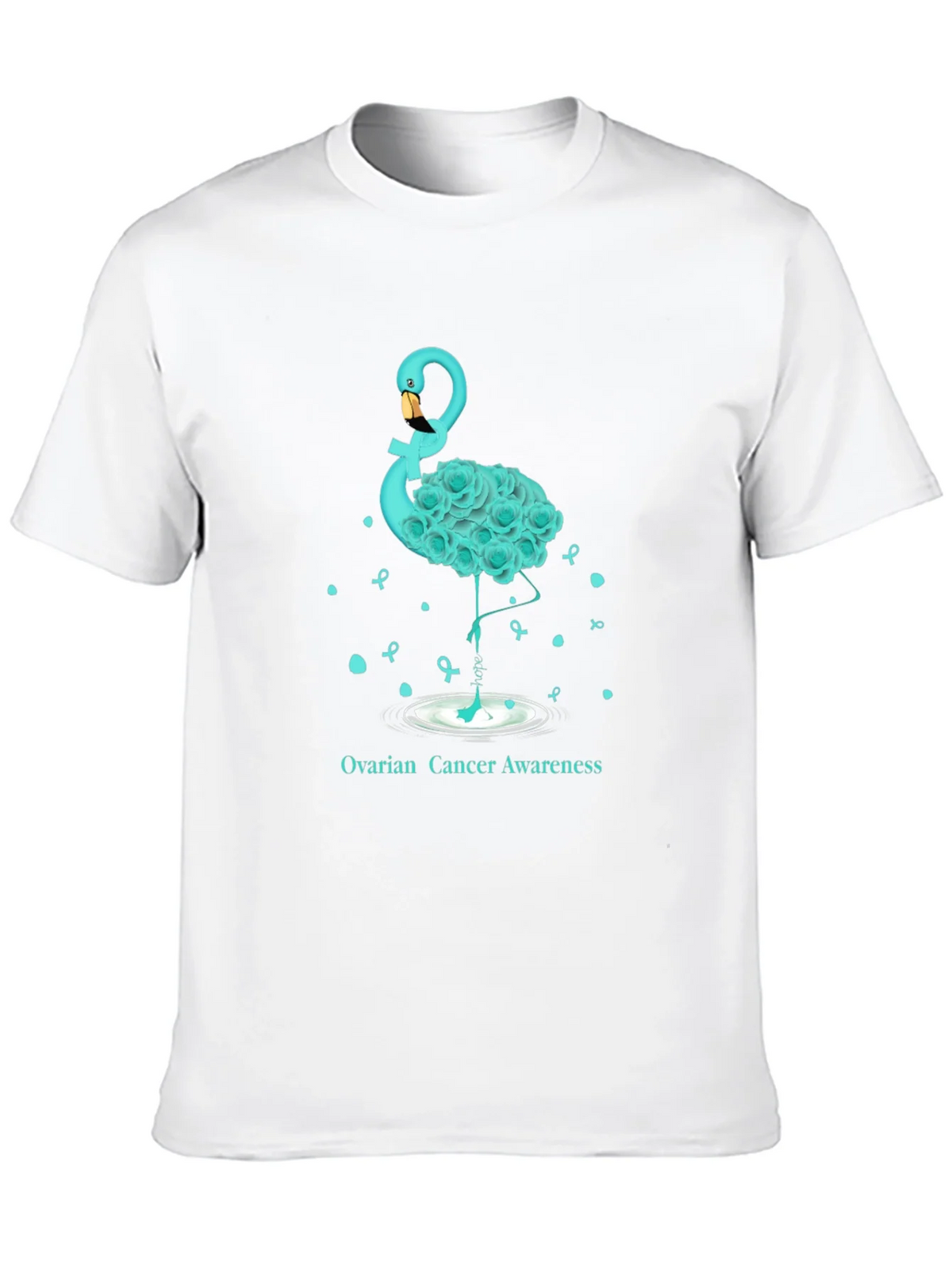Ovarian Cancer Awareness Flamingo T-Shirt product image 4