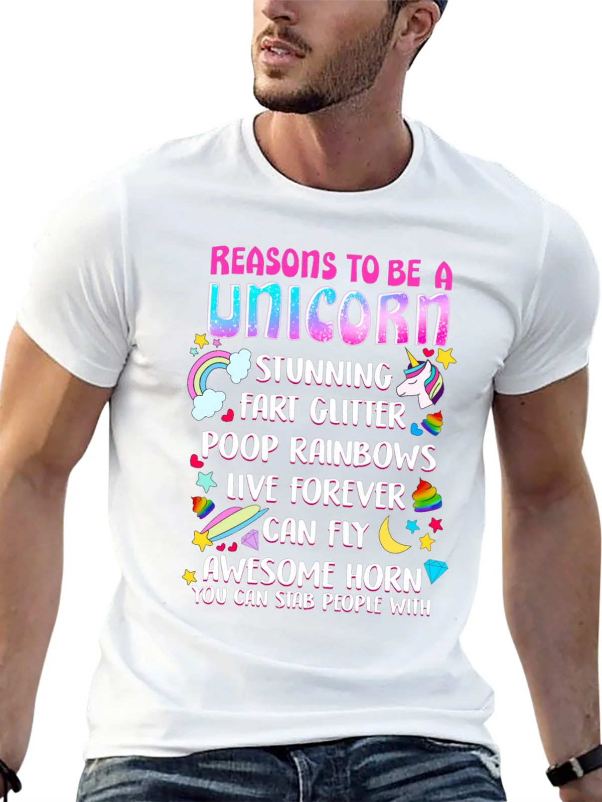 Unicorn Reasons Graphic T-Shirt product image 4
