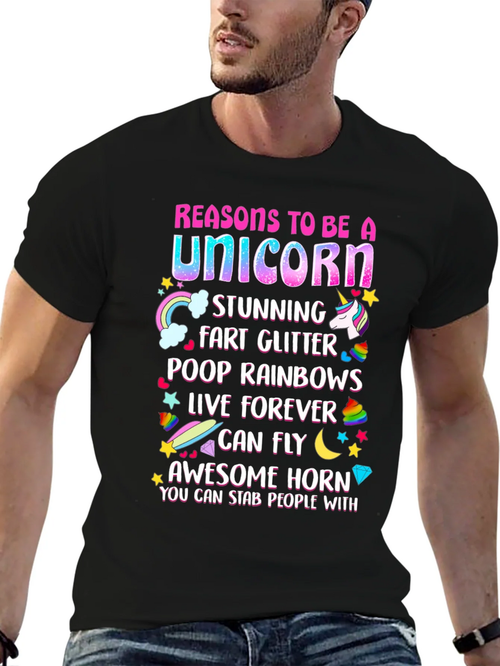 Unicorn Reasons Graphic T-Shirt product image 2
