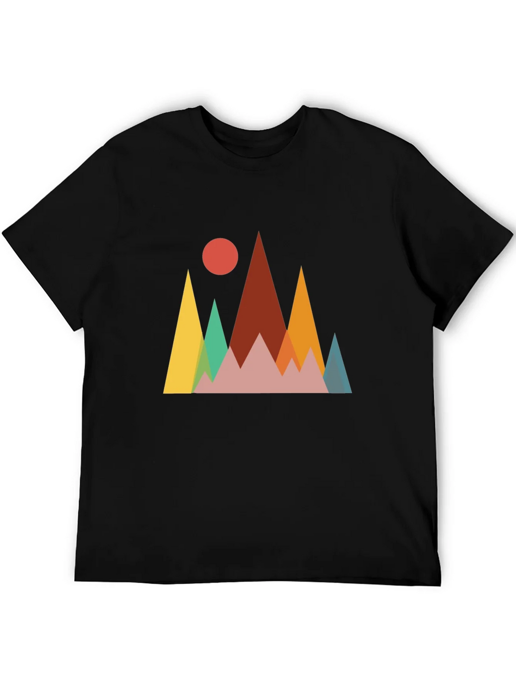 Geometric Mountainscape Graphic Tee - Black product image 4