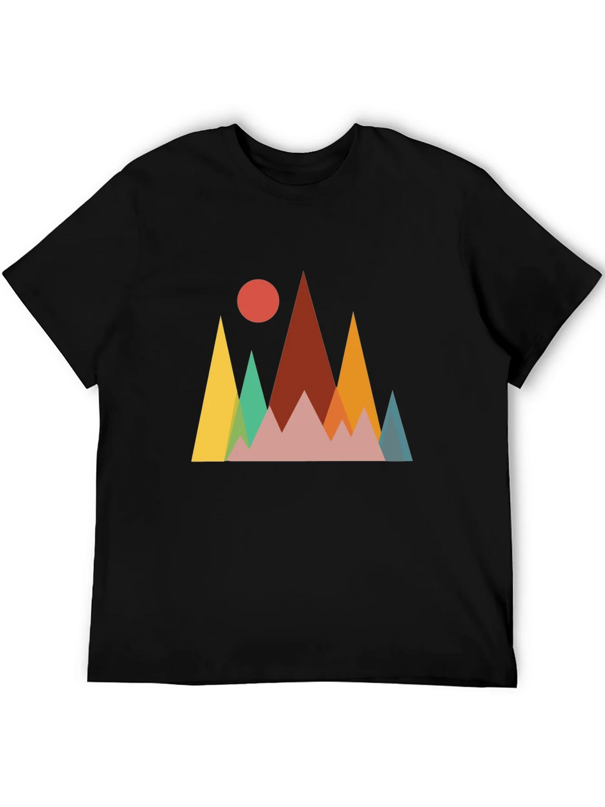Geometric Mountainscape Graphic Tee - Black product image 4
