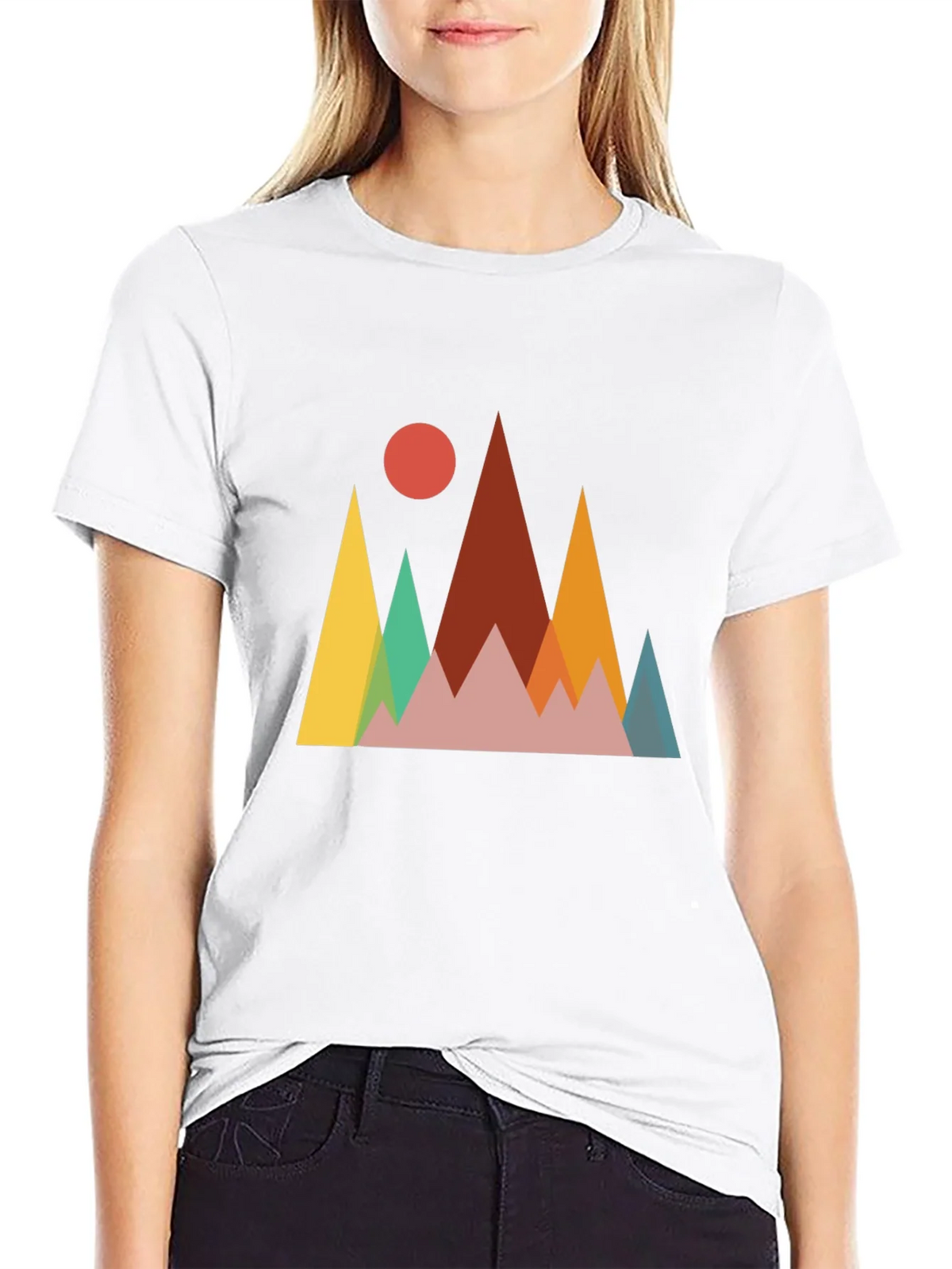 Geometric Mountainscape Graphic Tee - Black product image 7
