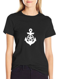 Nautical Star Anchor Graphic Tee - Black product image 1