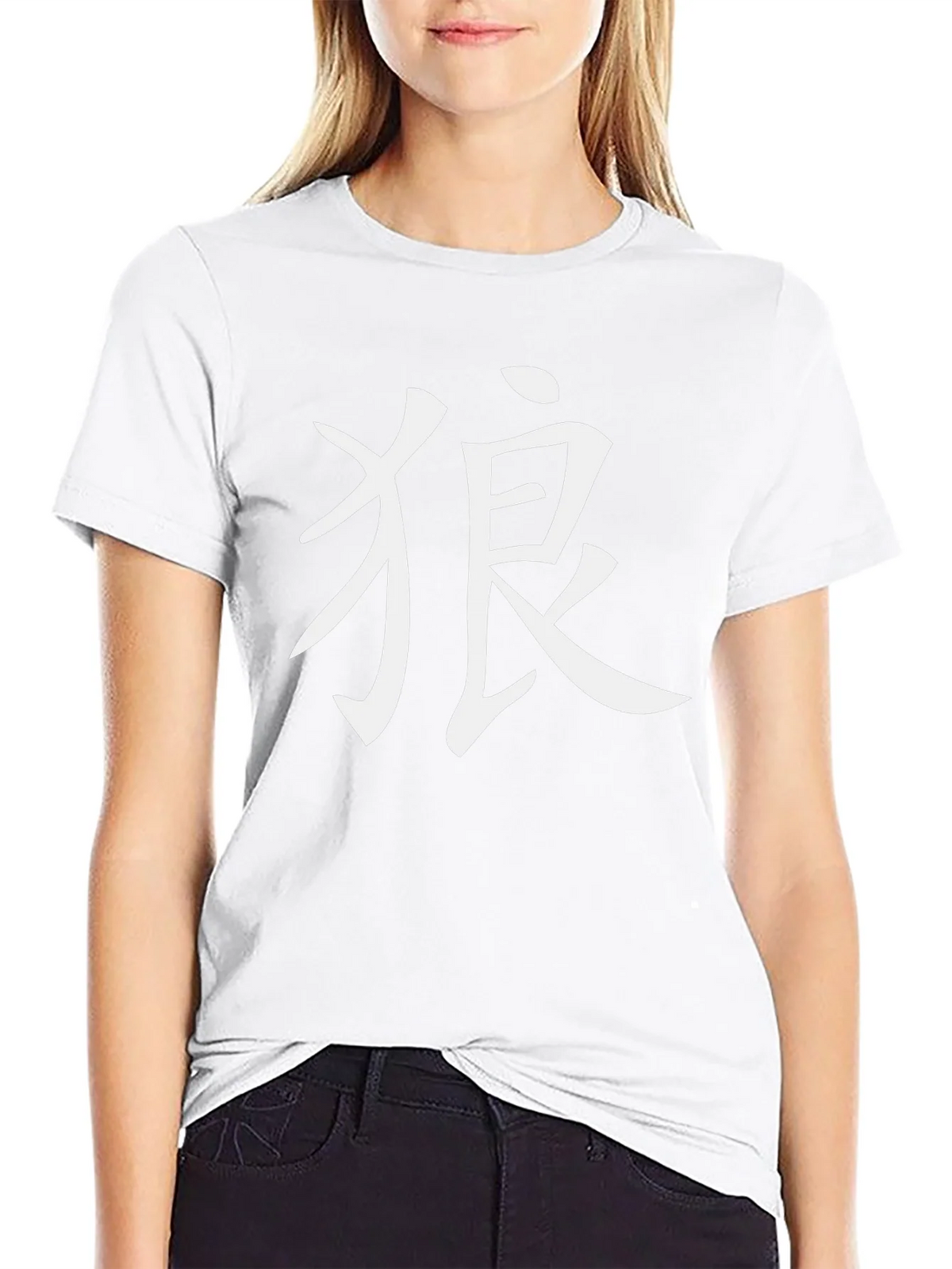 Black T-Shirt with Kanji Wolf Design product image 8