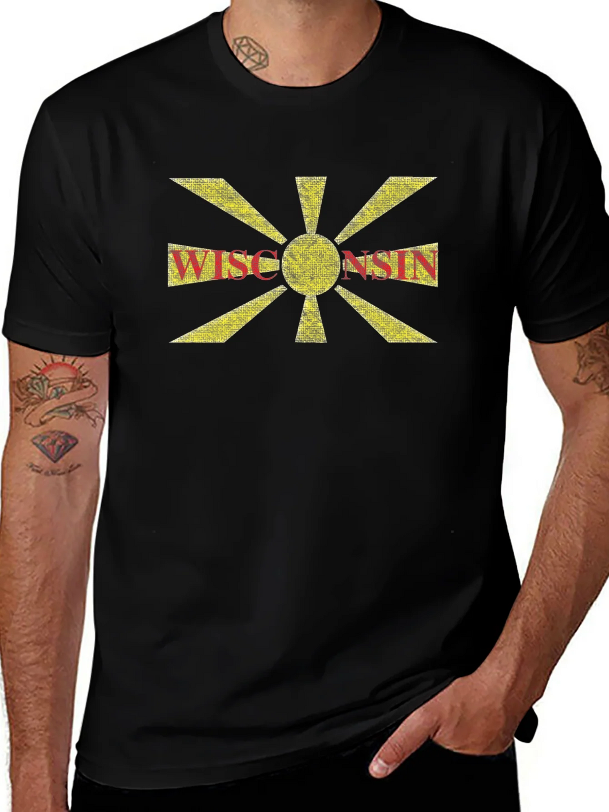 Wisconsin Graphic Tee - Distressed Sunburst Design product image 1