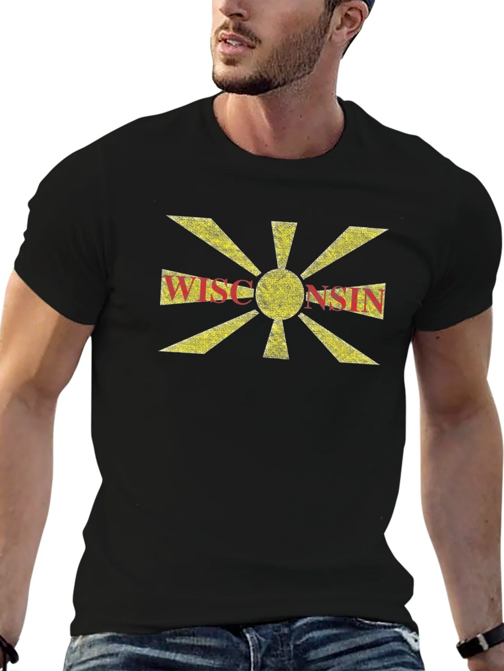 Wisconsin Graphic Tee - Distressed Sunburst Design product image 6