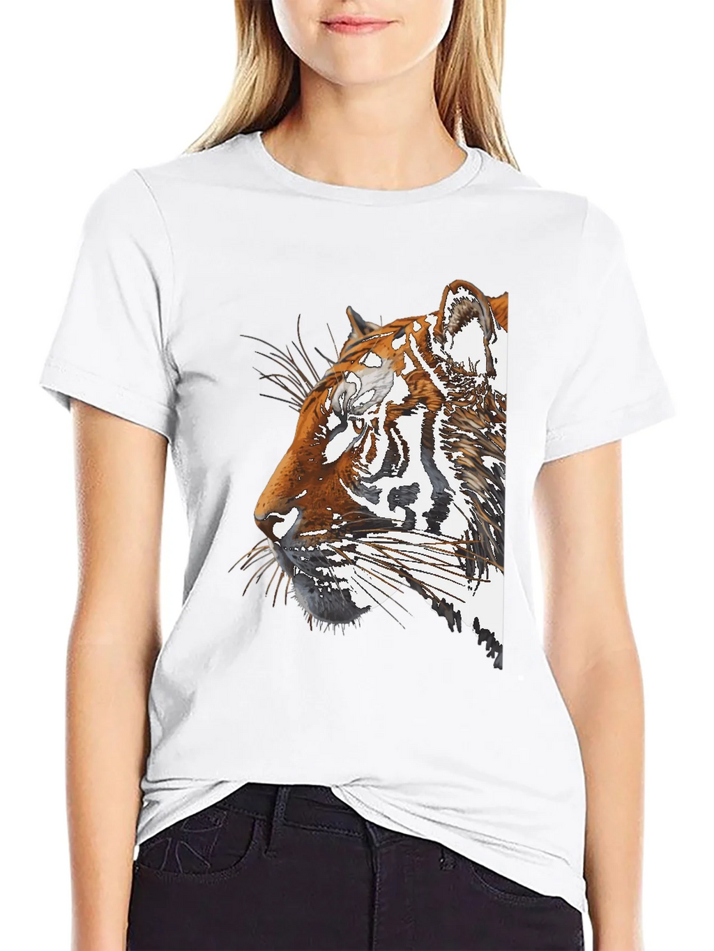 Tiger Portrait Graphic Black T-Shirt product image 8