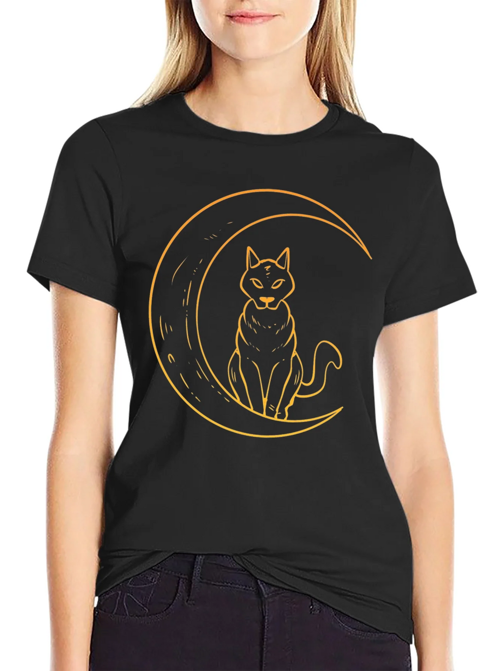 Cat Moon Graphic T-Shirt - Soft Cotton Tee product image 2