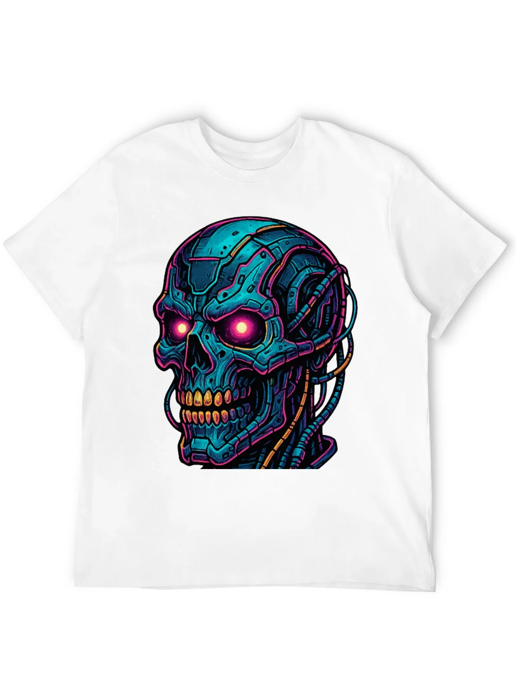 Cyberpunk Skull Graphic Tee - Bold Black Shirt product image 11