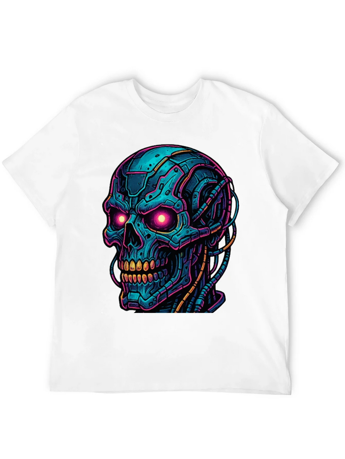 Cyberpunk Skull Graphic Tee - Bold Black Shirt product image 11