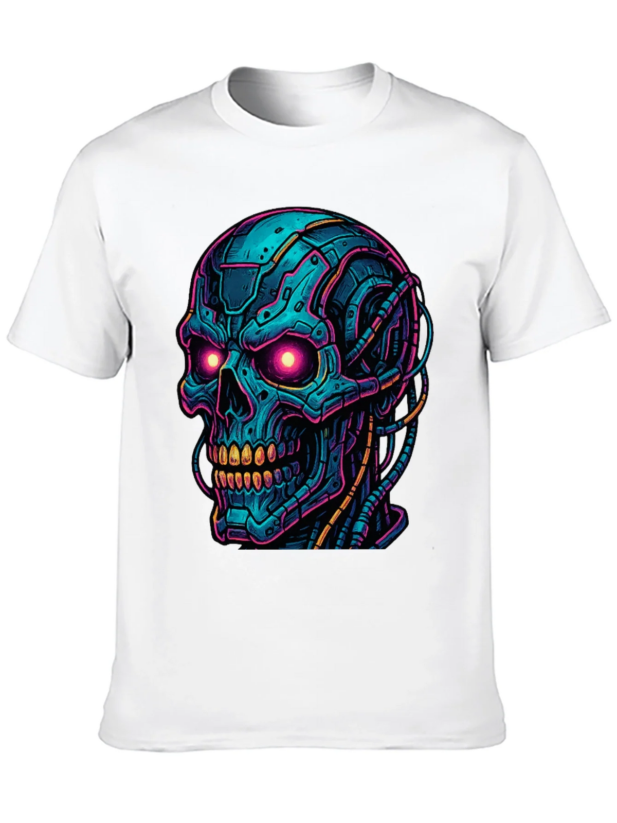 Cyberpunk Skull Graphic Tee - Bold Black Shirt product image 9