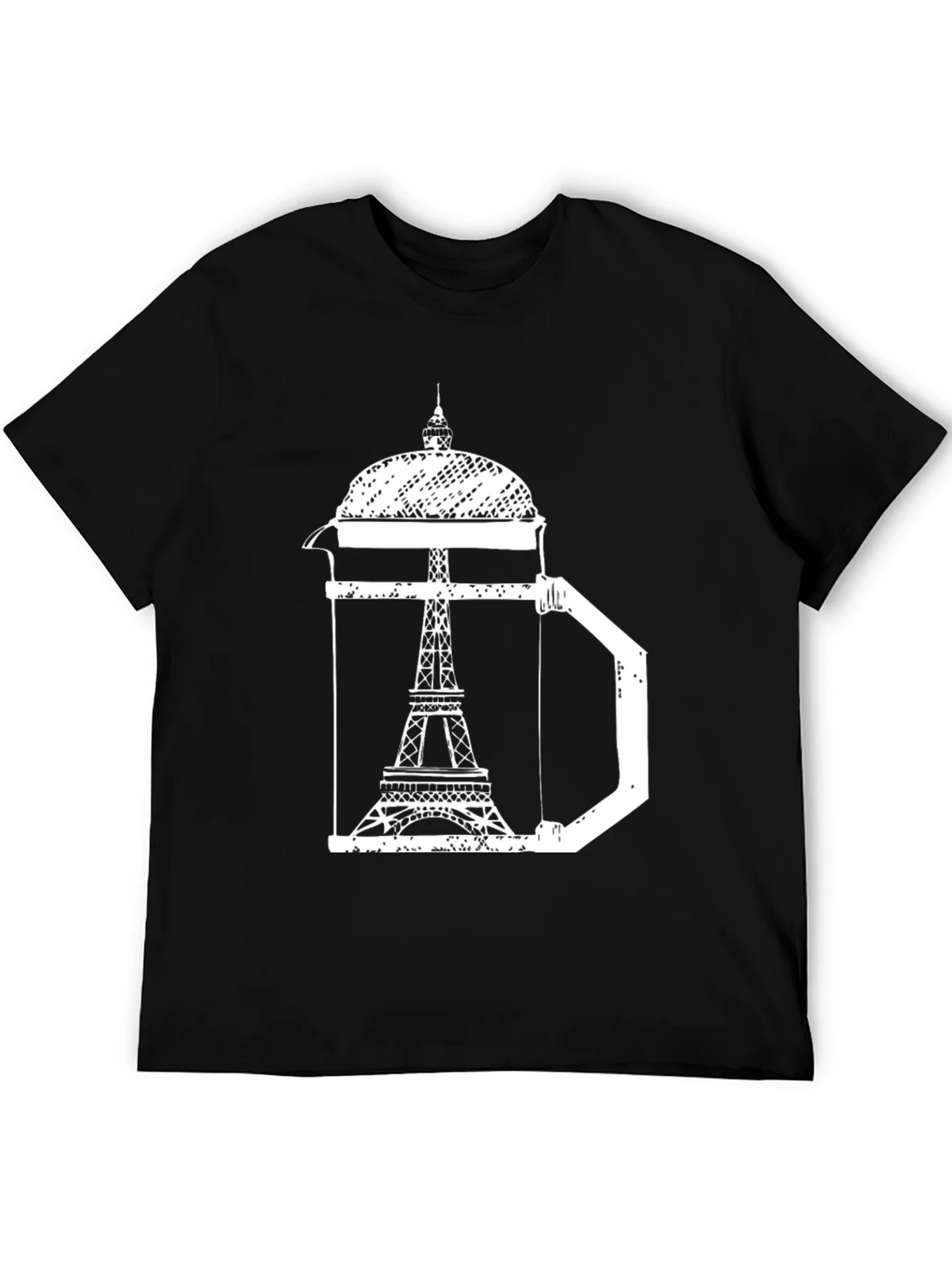 Eiffel Tower Coffee Press T-Shirt - Paris Graphic Tee product image 4