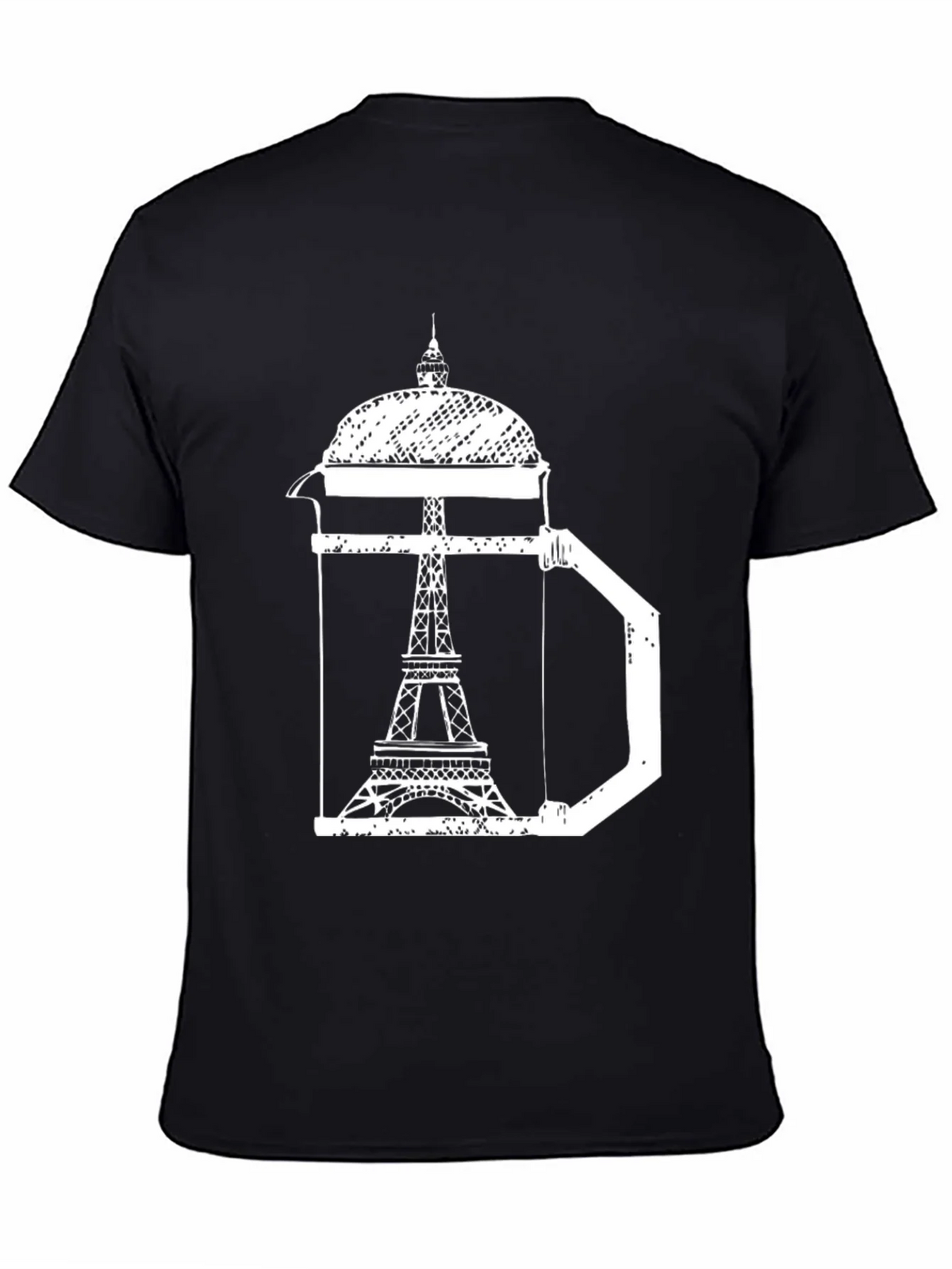 Eiffel Tower Coffee Press T-Shirt - Paris Graphic Tee product image 3